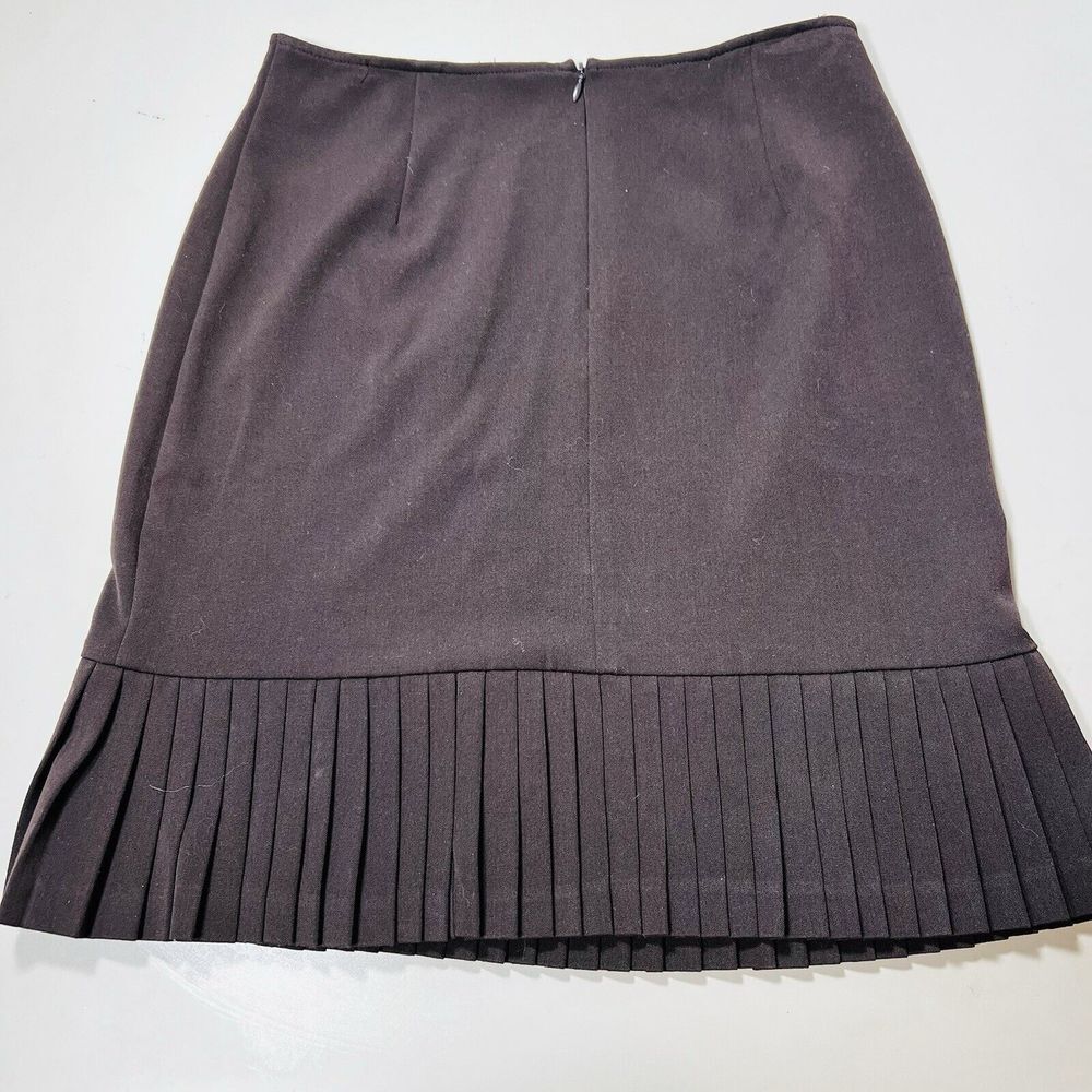 Briggs New York Skirt Pleated Women Sz 8 Vintage Brown‎ Y2K Corporate Goth Mocha - Picture 4 of 6